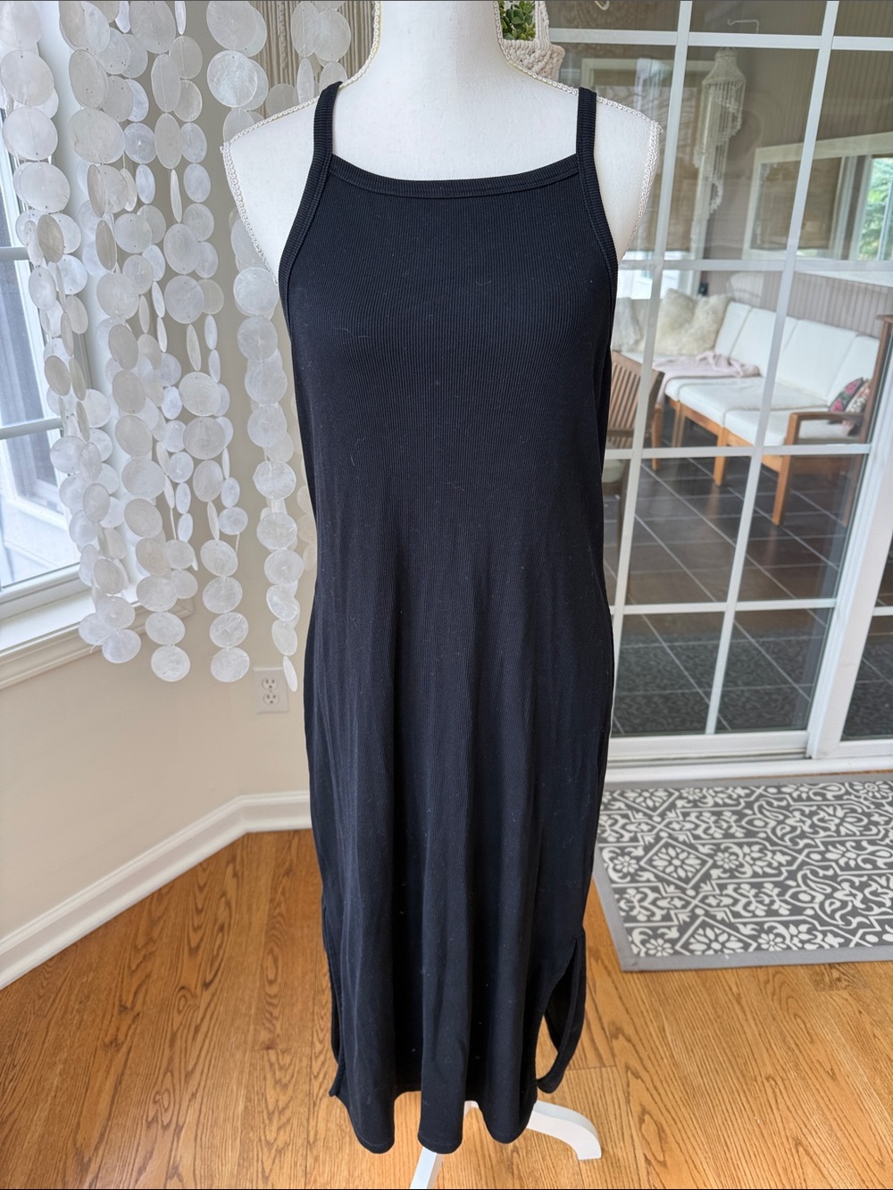 Old Navy Cotton Jersey Classic Black Ribbed Tank Dress XL